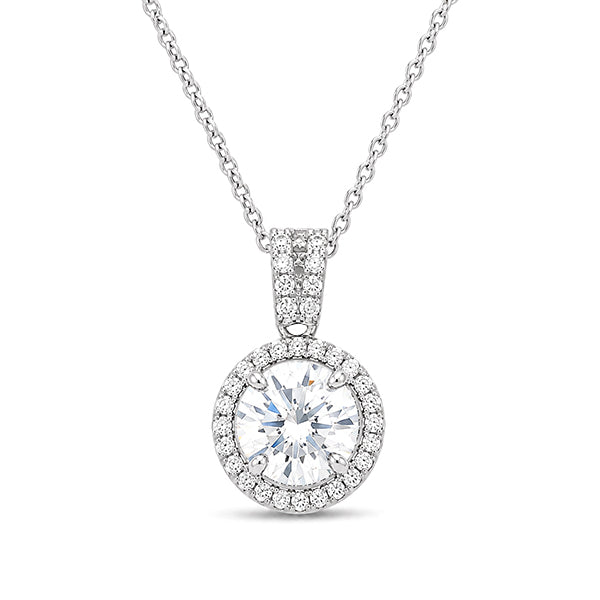 NS-30081 | D-Color 3CT Pendant Necklace | White Gold Plated