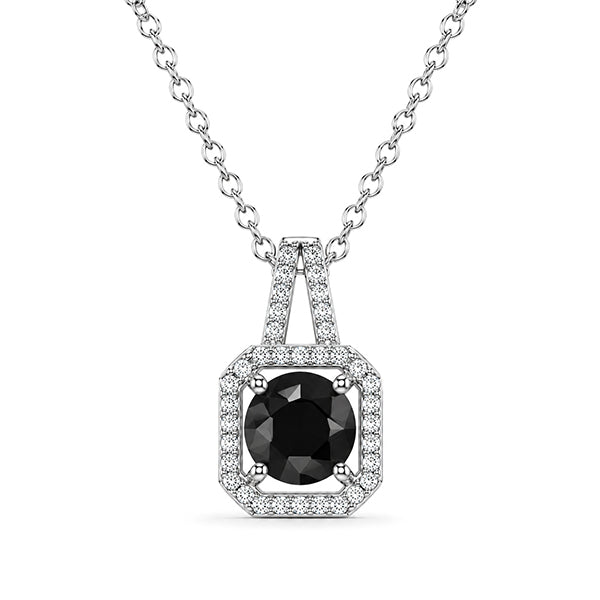 NS-30103 | Fancy Color 2CT Pendant Necklace | White Gold Plated
