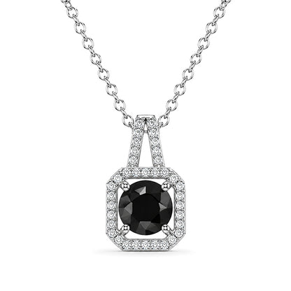 NS-30103 | Fancy Color 2CT Pendant Necklace | White Gold Plated