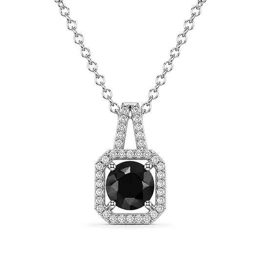 NS-30103 | Fancy Color 2CT Pendant Necklace | White Gold Plated