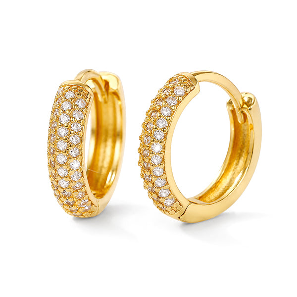 ES-20164 | D-Color Earrings | 1.1mm ×68 Stones | 18K Gold Plated