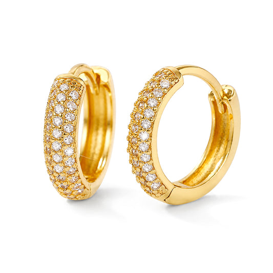 ES-20164 | D-Color Earrings | 1.1mm ×68 Stones | 18K Gold Plated