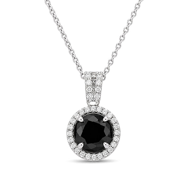 NS-30083 | Fancy Color 3CT Pendant Necklace | White Gold Plated