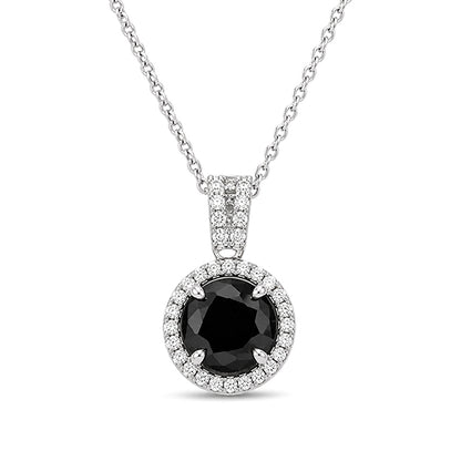 NS-30083 | Fancy Color 3CT Pendant Necklace | White Gold Plated