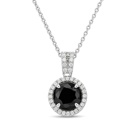 NS-30083 | Fancy Color 3CT Pendant Necklace | White Gold Plated