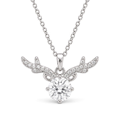 NS-30061 | D-Color 2CT Pendant Necklace | White Gold Plated