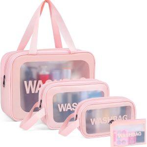 Toiletry Bag 4-Piece Set - Pink