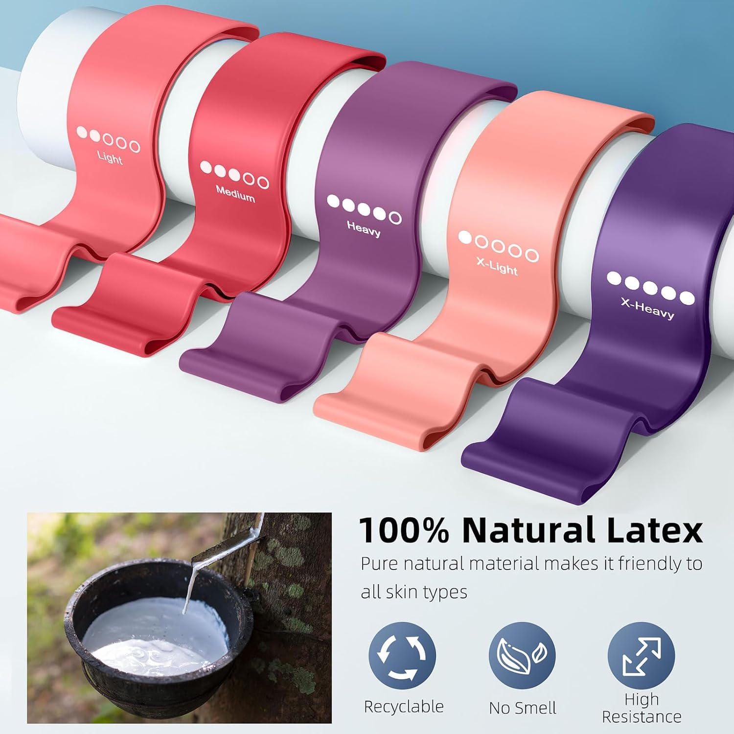 Yoga Resistance Band (Latex) - Purple - Image 3