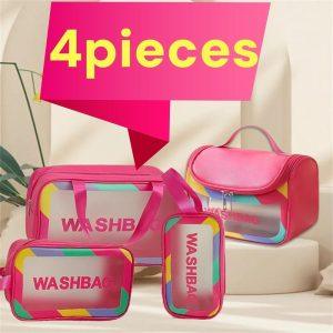 Toiletry Bag 4-Piece Set - Red