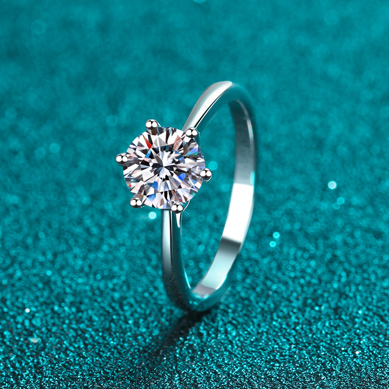 WS-10001 · 1CT Round Moissanite Ring