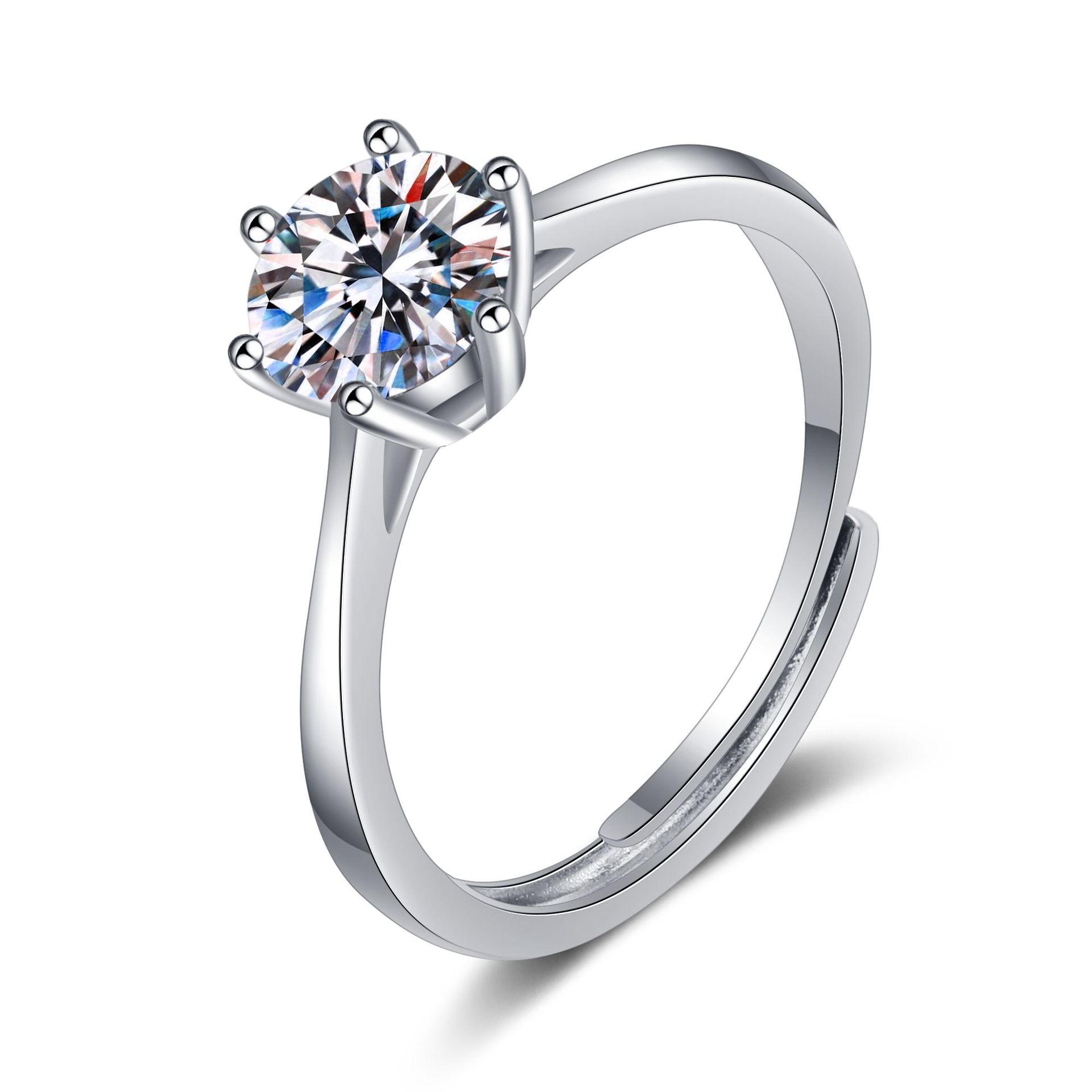 WS-10001 · 1CT Round Moissanite Ring - Image 5
