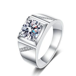 WS-20001 · 1CT Round Moissanite Ring (Men’s)